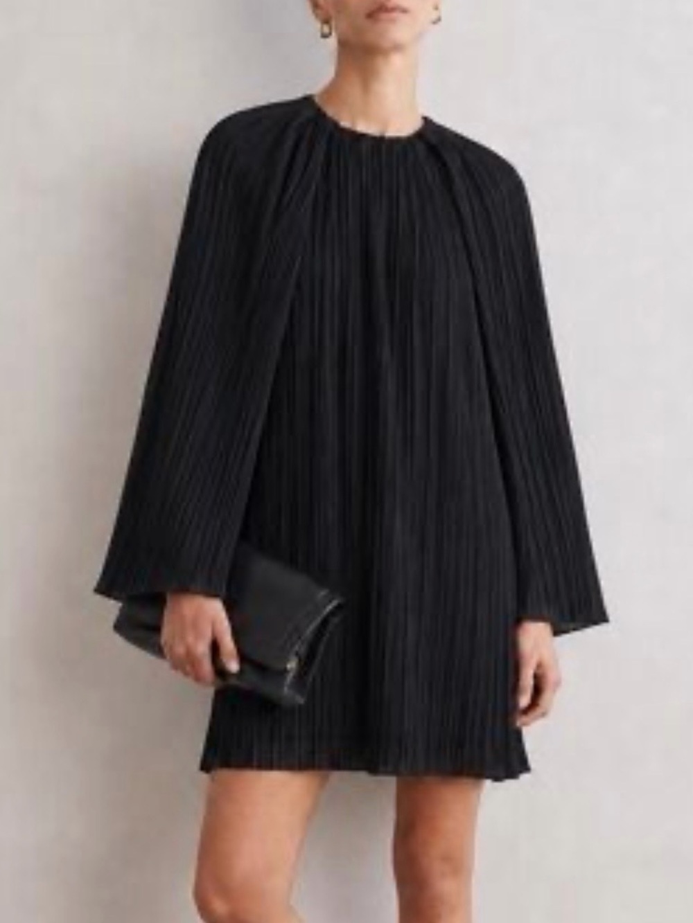 COS Black Plisse Women’s Mini Dress Size 6 NWT
